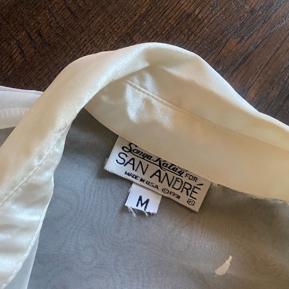 Vintage 1970’s indie gorgeous see-through transparent embroidered collared top - Picture 6 of 6